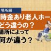 一時金がある老人ホームってどう違うの⑤　場所編